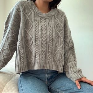 Chunky Gray Knit Sweater